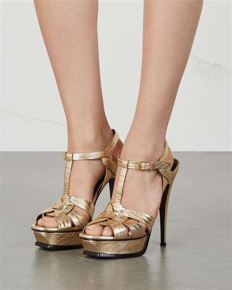 gold ysl tribute heels|ysl heels copy.